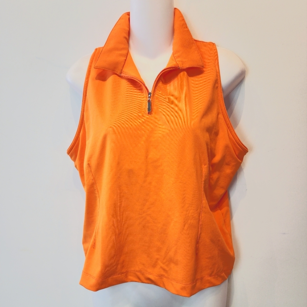 Vintage‎ Athletic Top Shelf Bra  Retro Sports Top Orange Tank Size XL